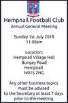 Hempnall FC AGM 2018